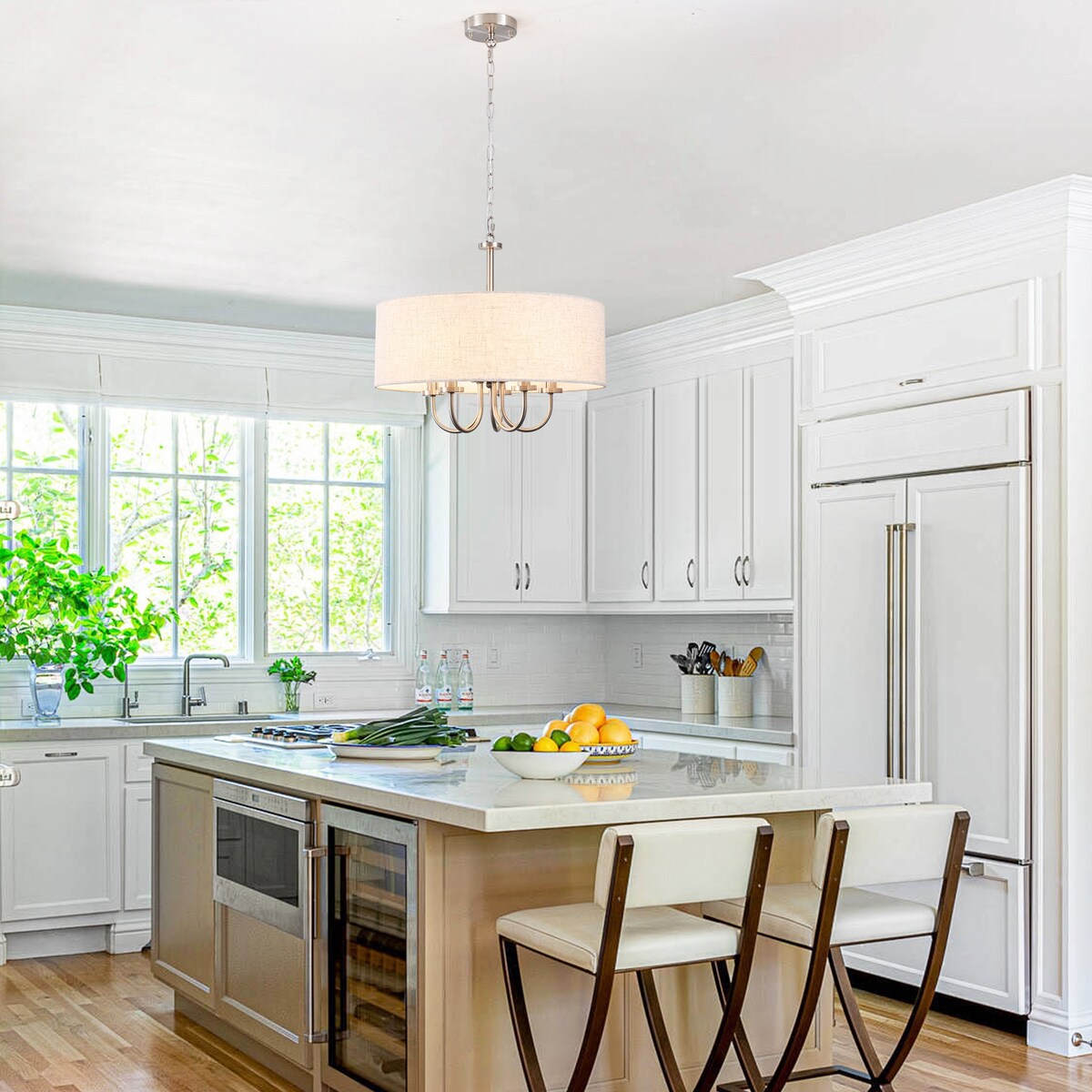 Suspension moderne à 5 lumières, à fixer au plafond, pour salle à manger, chambres à coucher et salon - N/A