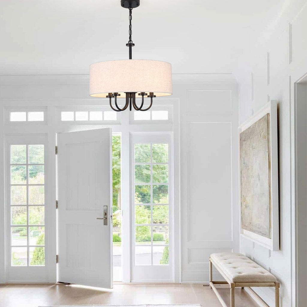 Suspension moderne à 5 lumières, à fixer au plafond, pour salle à manger, chambres à coucher et salon - N/A