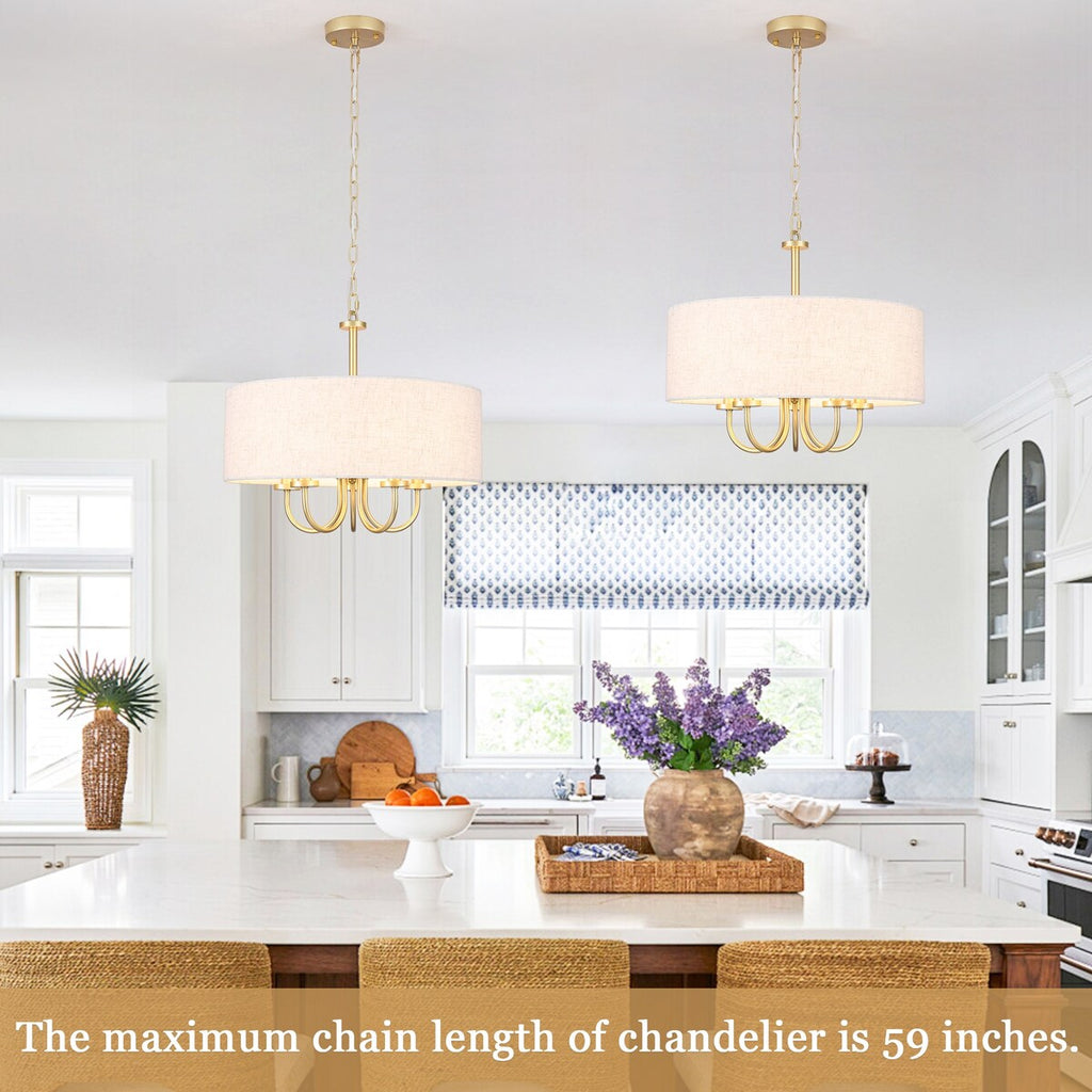 Suspension moderne à 5 lumières, à fixer au plafond, pour salle à manger, chambres à coucher et salon - N/A