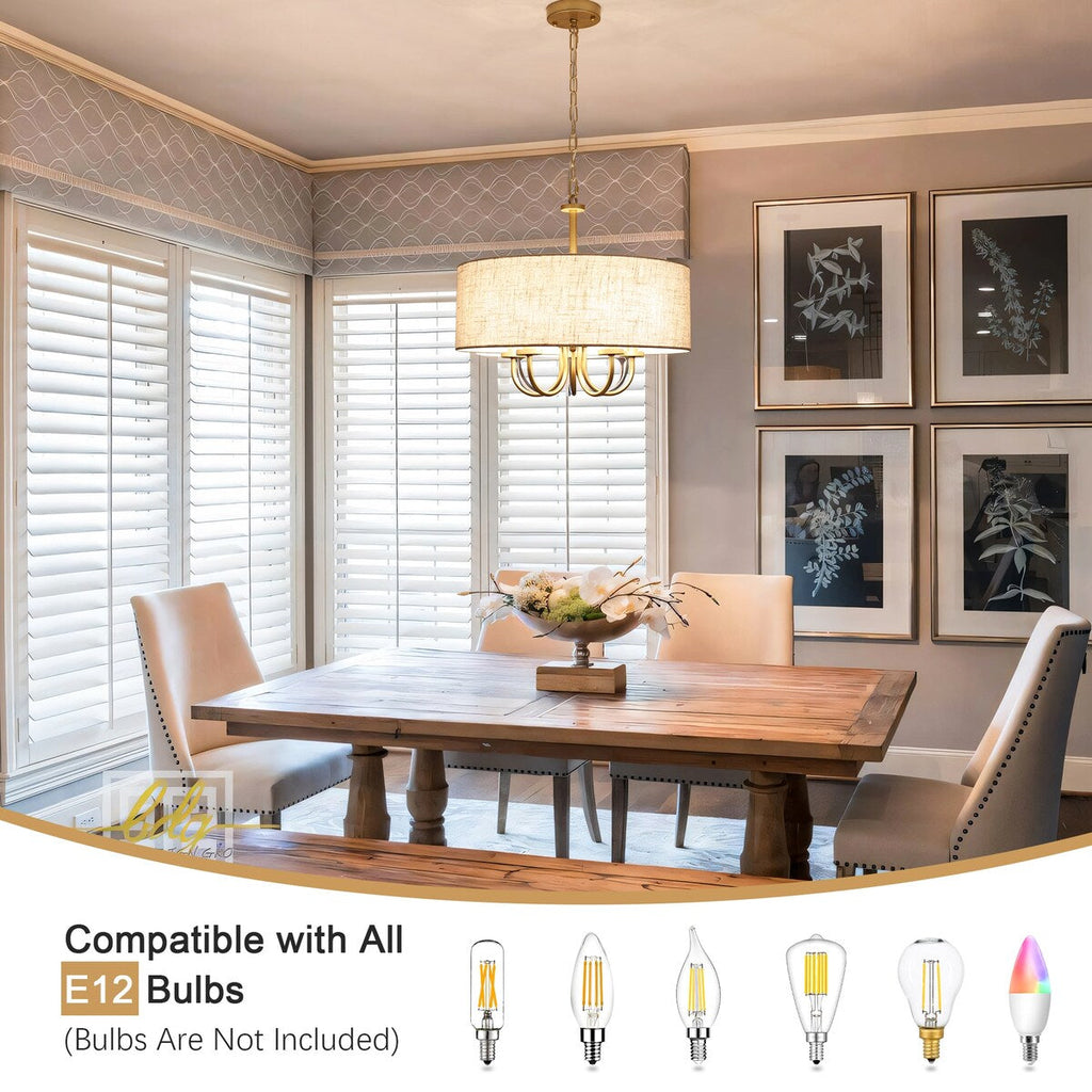 Suspension moderne à 5 lumières, à fixer au plafond, pour salle à manger, chambres à coucher et salon - N/A