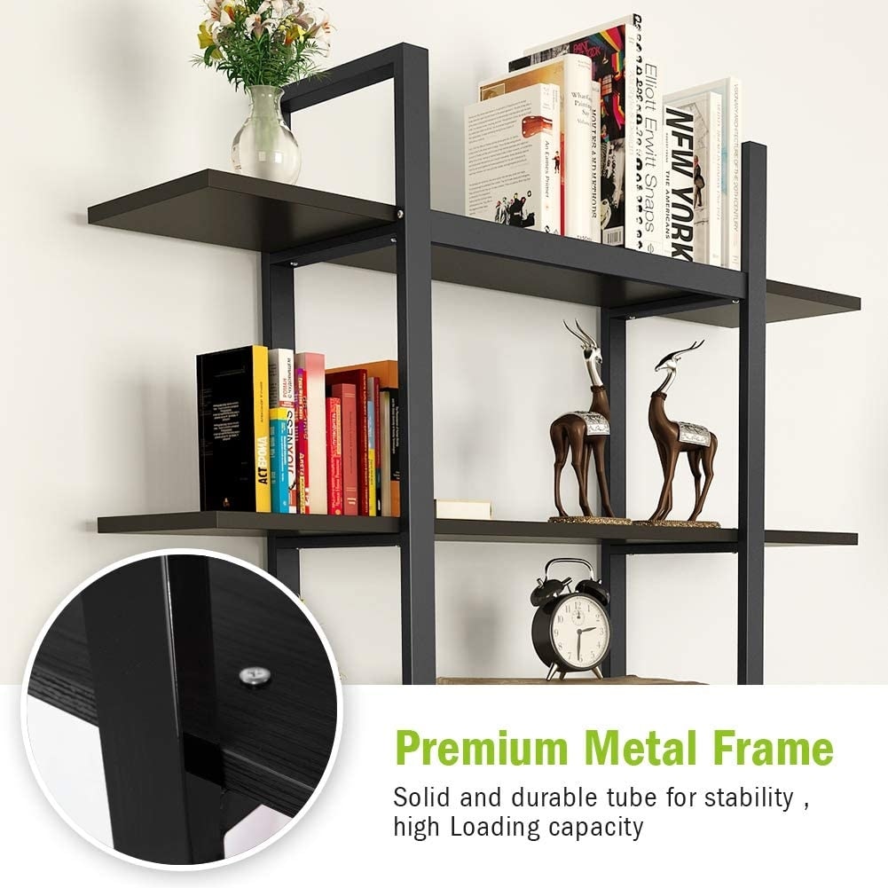 Étagère à livres 5 niveaux, bibliothèque de style industriel vintage