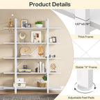 Étagère à livres 5 niveaux, bibliothèque de style industriel vintage