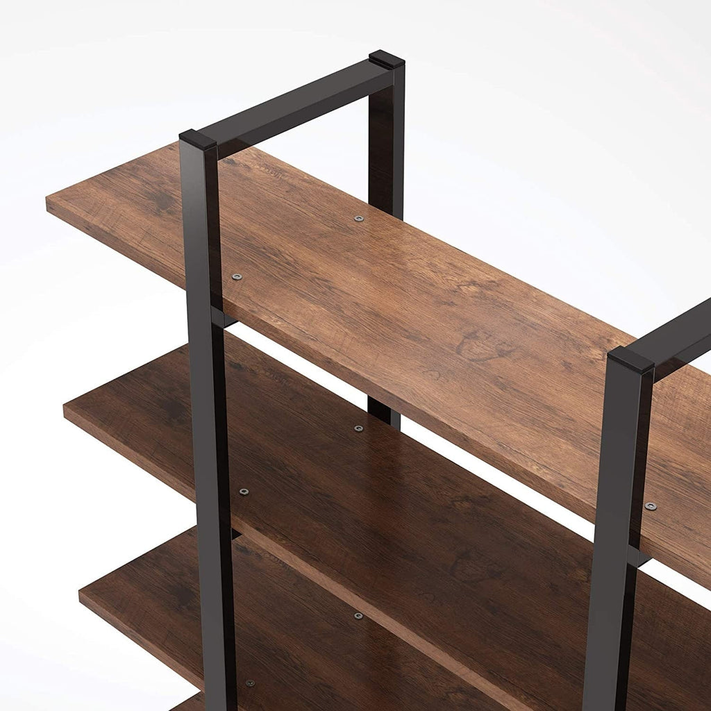 Étagère à livres 5 niveaux, bibliothèque de style industriel vintage