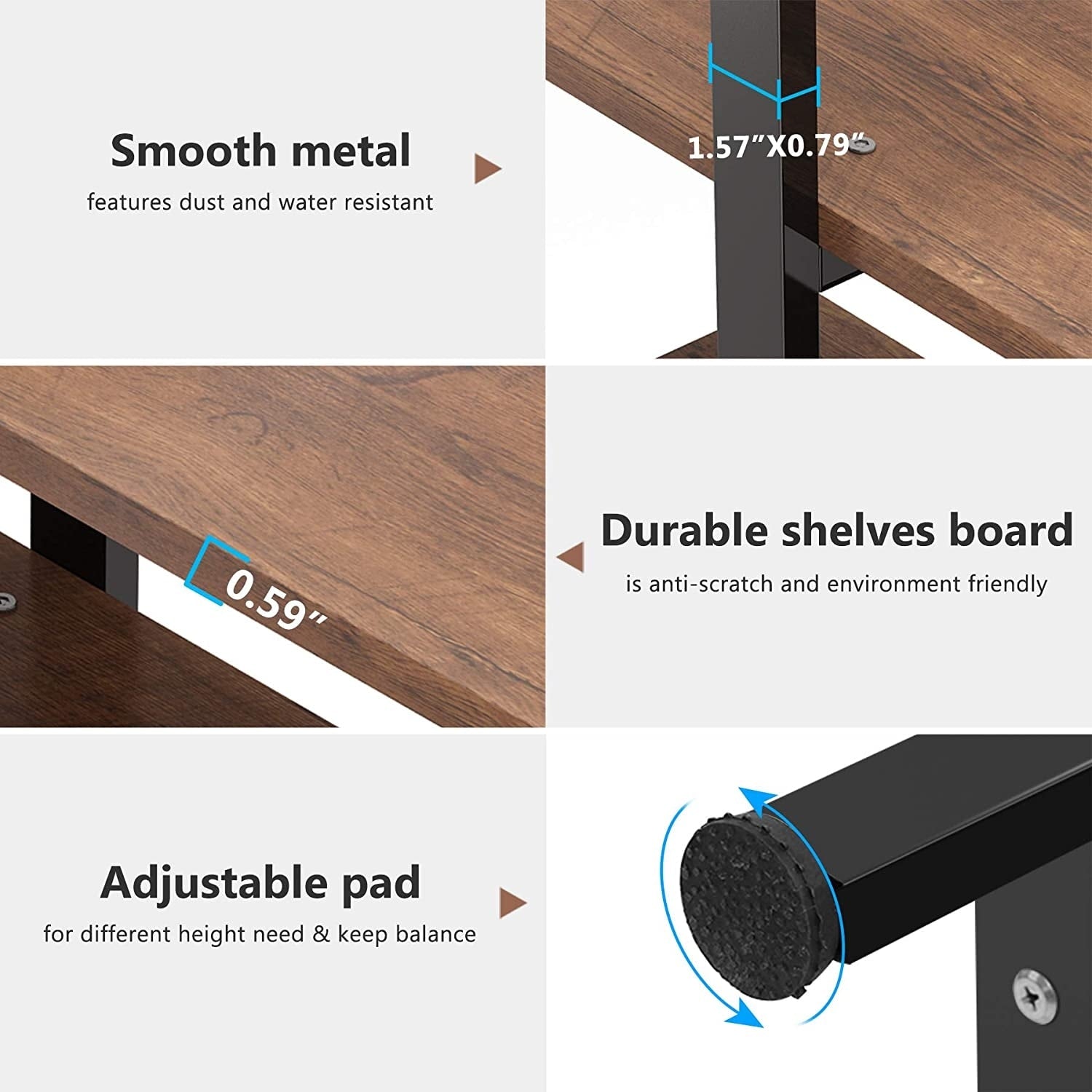 Étagère à livres 5 niveaux, bibliothèque de style industriel vintage