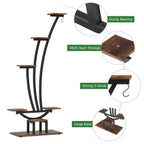 Support pour plantes d'intérieur, étagère à fleurs à 6 niveaux pour jardin intérieur - Lot de 2