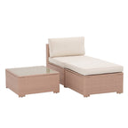 Ensemble de canapé d'extérieur en osier composé de 5 pièces avec coussins