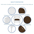 Ensemble de salle à manger 5 pièces en résine tressée blanche