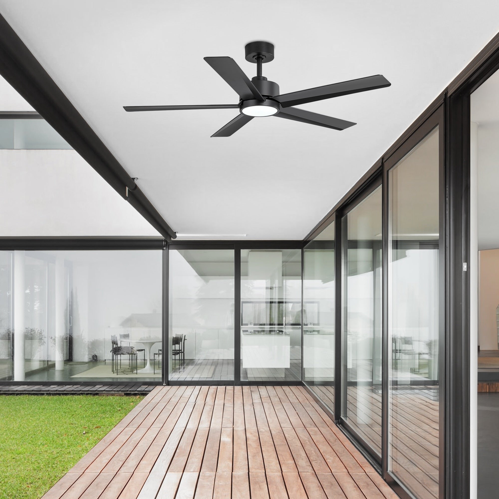 Ventilateur de plafond Breezary à 5 pales LED 65/52/42 avec kit d'éclairage et télécommande