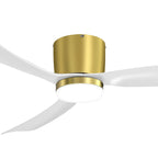 Ventilateur de plafond LED à montage encastré de 52 pouces noir/blanc avec éclairage et télécommande (3 pales)