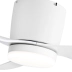 Ventilateur de plafond LED à montage encastré de 52 pouces noir/blanc avec éclairage et télécommande (3 pales)