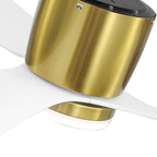 Ventilateur de plafond LED à montage encastré de 52 pouces noir/blanc avec éclairage et télécommande (3 pales)