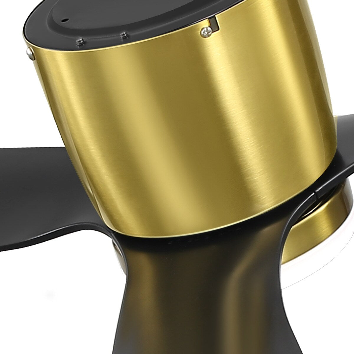 Ventilateur de plafond LED à montage encastré de 52 pouces noir/blanc avec éclairage et télécommande (3 pales)