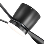 Ventilateur de plafond LED à montage encastré de 52 pouces noir/blanc avec éclairage et télécommande (3 pales)