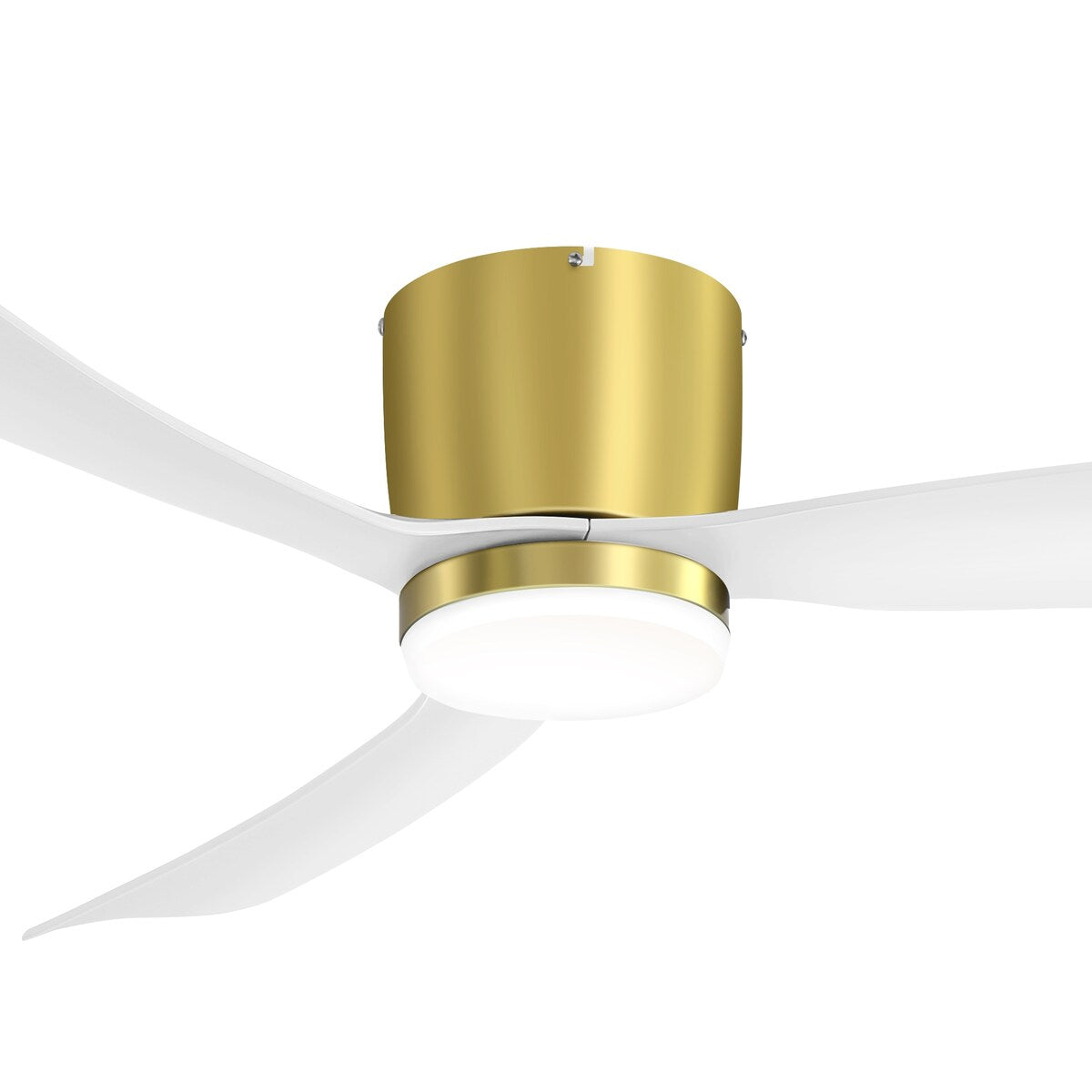 Ventilateur de plafond LED à montage encastré de 52 pouces noir/blanc avec éclairage et télécommande (3 pales)