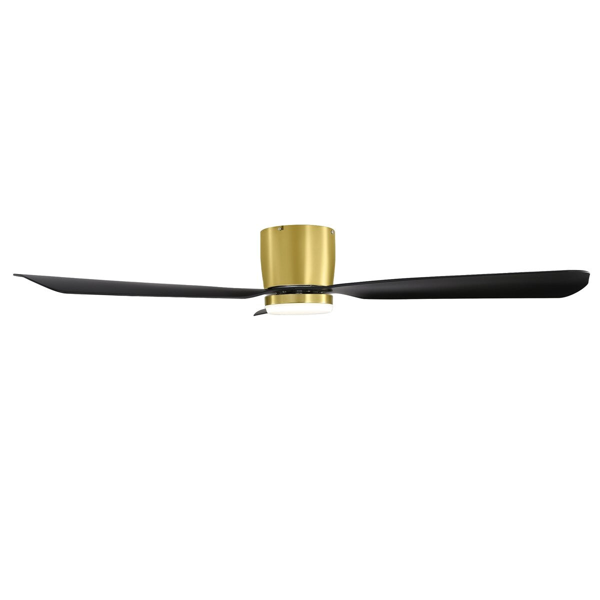 Ventilateur de plafond LED à montage encastré de 52 pouces noir/blanc avec éclairage et télécommande (3 pales)