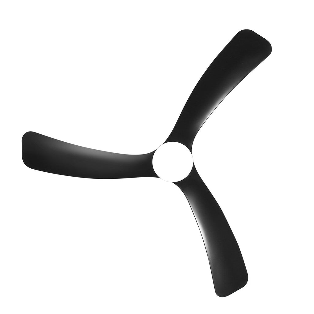 Ventilateur de plafond LED à montage encastré de 52 pouces noir/blanc avec éclairage et télécommande (3 pales)