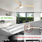 Ventilateur de plafond encastré de 52 pouces de style farmhouse avec éclairage et télécommande, moteur DC réversible.