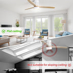 Ventilateur de plafond encastré de 52 pouces de style farmhouse avec éclairage et télécommande, moteur DC réversible.