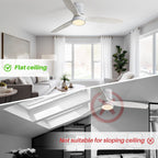 Ventilateur de plafond encastré de 52 pouces de style farmhouse avec éclairage et télécommande, moteur DC réversible.