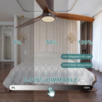 Ventilateur de plafond encastré de 52 pouces de style farmhouse avec éclairage et télécommande, moteur DC réversible.