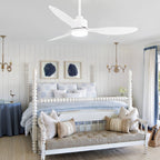 Ventilateur de plafond LED 52 pouces avec éclairage et télécommande (3 pales)