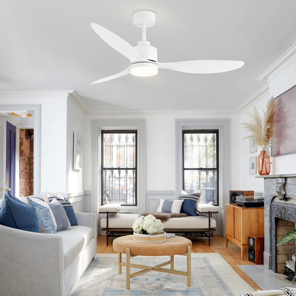 Ventilateur de plafond LED 52 pouces avec éclairage et télécommande (3 pales)