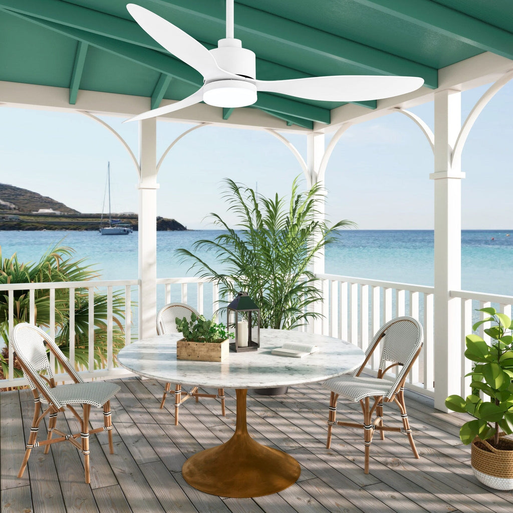 Ventilateur de plafond LED 52 pouces avec éclairage et télécommande (3 pales)