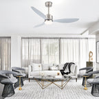 Ventilateur de plafond LED 52 pouces avec éclairage et télécommande (3 pales)