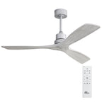 Ventilateur de plafond moderne de 52 pouces en bois massif/ABS avec télécommande (sans éclairage), 6 vitesses de ventilation, flux d'air réversible.