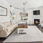 Ventilateur de plafond moderne de 52 pouces en bois massif/ABS avec télécommande (sans éclairage), 6 vitesses de ventilation, flux d'air réversible.