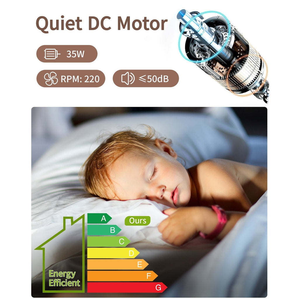 Ventilateur de plafond moderne de 52 pouces en bois massif/ABS avec télécommande (sans éclairage), 6 vitesses de ventilation, flux d'air réversible.