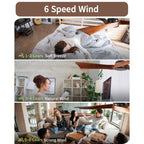 Ventilateur de plafond moderne de 52 pouces en bois massif/ABS avec télécommande (sans éclairage), 6 vitesses de ventilation, flux d'air réversible.