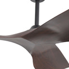 Ventilateur de plafond moderne de 52 pouces en bois massif/ABS avec télécommande (sans éclairage), 6 vitesses de ventilation, flux d'air réversible.