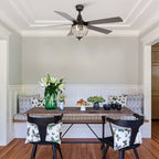 Ventilateur de plafond industriel à 5 pales en bois noir avec télécommande