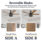 Ventilateur de plafond LED à 52 pouces Prominence Home Sivan Bronze, style farmhouse, avec éclairage, télécommande