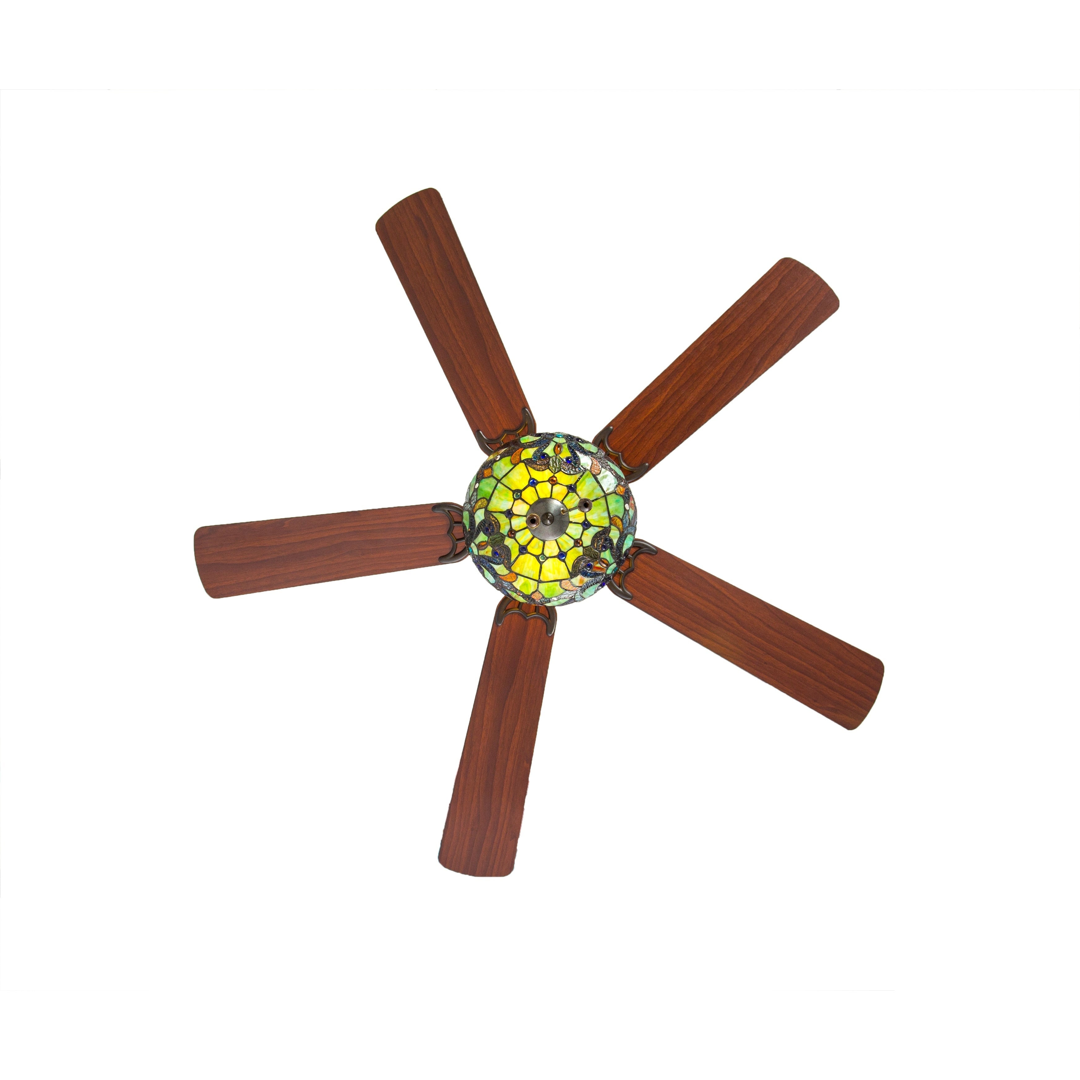 Ventilateur de plafond Copper Grove Guasipati Magna Carta de 52 pouces, style Tiffany - 52L x 52W x 16.5