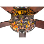 Ventilateur de plafond Copper Grove Guasipati Magna Carta de 52 pouces, style Tiffany - 52L x 52W x 16.5
