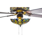Ventilateur de plafond Copper Grove Guasipati Magna Carta de 52 pouces, style Tiffany - 52L x 52W x 16.5