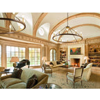 Luminaire à 24 lumières en forme de roue de chariot ronde de 54 pouces