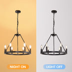 Luminaire à 24 lumières en forme de roue de chariot ronde de 54 pouces