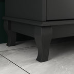 Commode de chambre à coucher double de 135 cm de large avec tiroirs de rangement