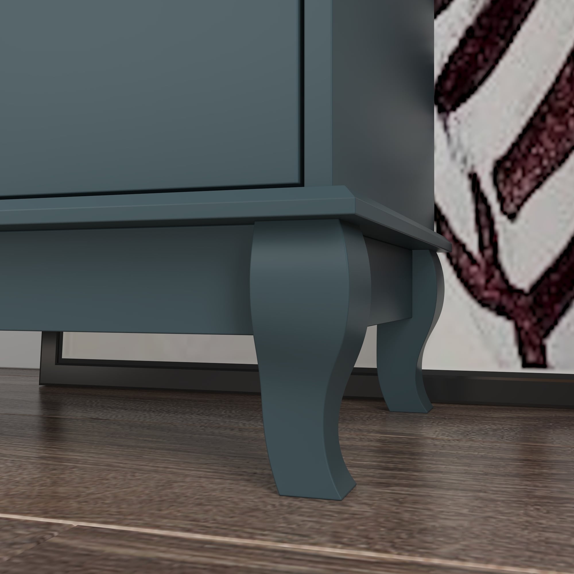 Commode de chambre à coucher double de 135 cm de large avec tiroirs de rangement