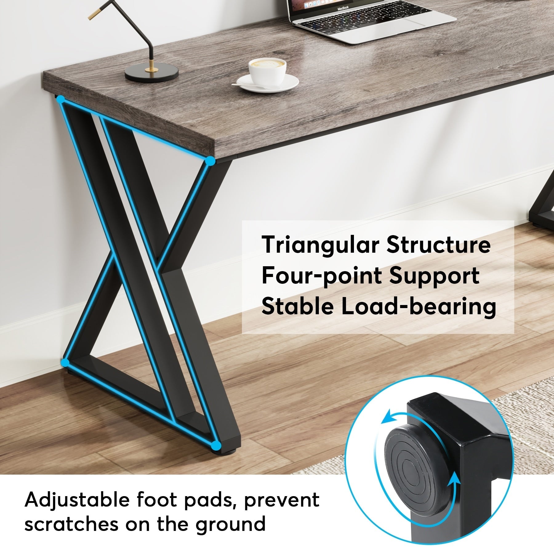 Bureau d'ordinateur robuste 55, bureau de bureau