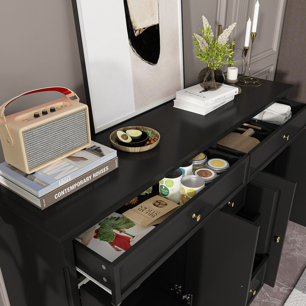 Buffet de rangement blanc laqué, style moderne contemporain du milieu du siècle, 59,1 pouces