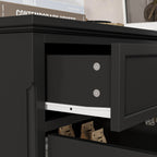 Buffet de rangement blanc laqué, style moderne contemporain du milieu du siècle, 59,1 pouces