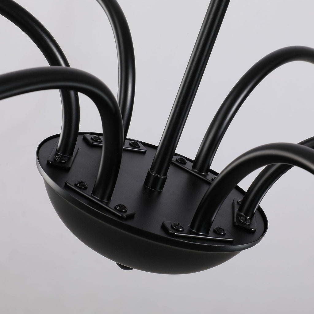 Luminaire minimaliste à 6 lumières de 64 pouces en noir mat / doré / chrome - N/A