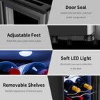 Cave à vin réfrigérante 6 bouteilles (46-66°F), mini-réfrigérateur à boissons indépendant pour l'été, cave à vin avec contrôle de température.