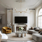 Luminaire minimaliste à 6 lumières de 64 pouces en noir mat / doré / chrome - N/A