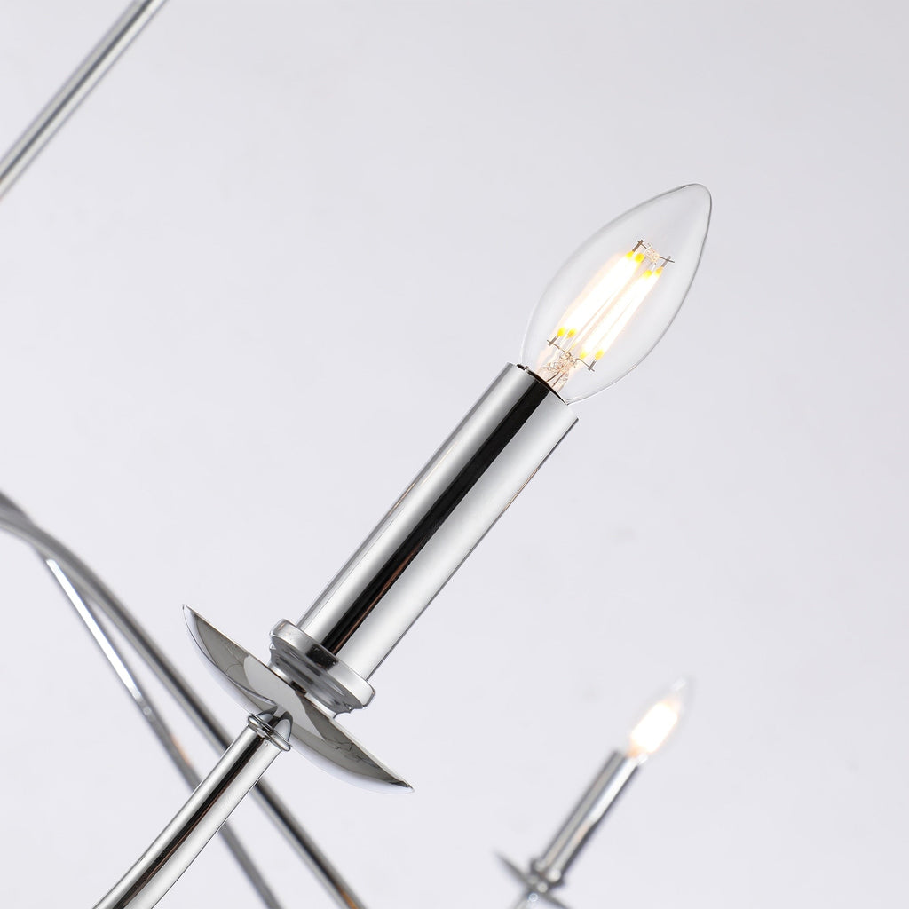 Luminaire minimaliste à 6 lumières de 64 pouces en noir mat / doré / chrome - N/A