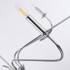 Luminaire minimaliste à 6 lumières de 64 pouces en noir mat / doré / chrome - N/A